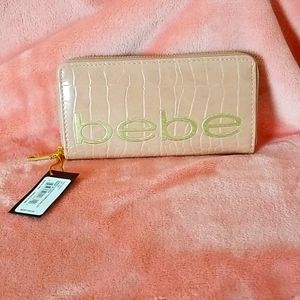 bebe Fabiola Croco Stamped Wallet